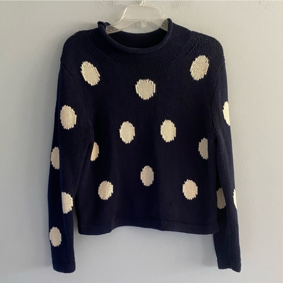 JCrew Vintage Cotton polka dot sweater- Small - Picture 3 of 7